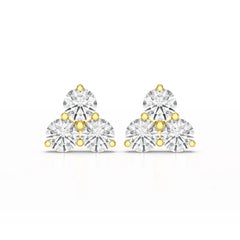 2 CT Three Stone Round Lab Diamond Earring