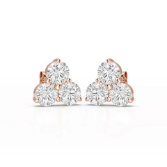 2 CT Three Stone Round Lab Diamond Earring