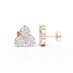 2 CT Three Stone Round Lab Diamond Earring