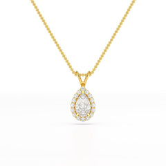 2 CT Halo Lab diamond Pear Cut Pendant