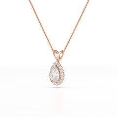 2 CT Halo Lab diamond Pear Cut Pendant