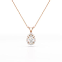 2 CT Halo Lab diamond Pear Cut Pendant
