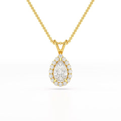 2 CT Halo Lab diamond Pear Cut Pendant