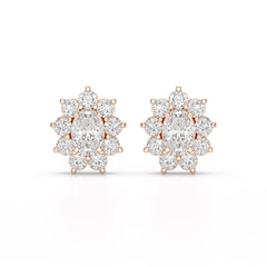 3.06 CT Lab Diamond Oval Cut Stud Earrings