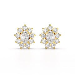 3.06 CT Lab Diamond Oval Cut Stud Earrings