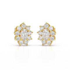 3.06 CT Lab Diamond Oval Cut Stud Earrings
