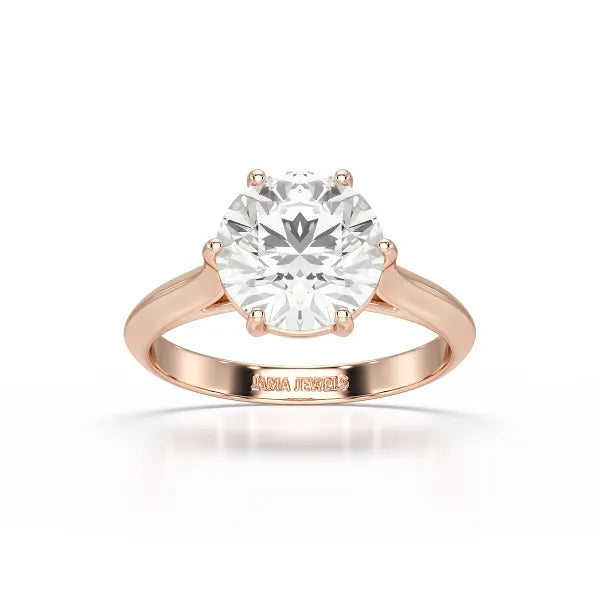 3 CT Solitaire Engagement Lab Grown Diamond Ring - Jama Jewels