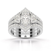 3.14 CT Marquise Cut Lab Diamond Layered Ring