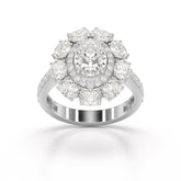 3.16 CT Halo Oval Cut Lab Diamond Ring