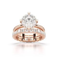 3.27 CT Round Cut Lab Diamond Hidden Halo Ring