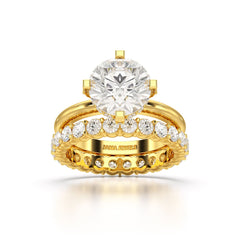 3.27 CT Round Cut Lab Diamond Hidden Halo Ring