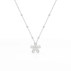 3.29 CT Pear Cut Lab Diamond Chain Pendant