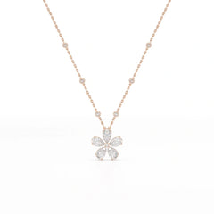 3.29 CT Pear Cut Lab Diamond Chain Pendant