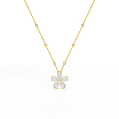 3.29 CT Pear Cut Lab Diamond Chain Pendant