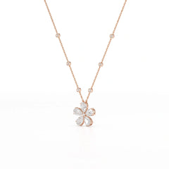 3.29 CT Pear Cut Lab Diamond Chain Pendant