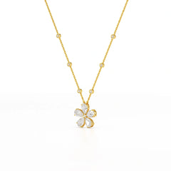3.29 CT Pear Cut Lab Diamond Chain Pendant