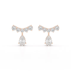 3.58 CT Lab Diamond Pear Cut Drop Earrings