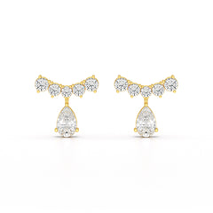 3.58 CT Lab Diamond Pear Cut Drop Earrings
