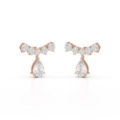 3.58 CT Lab Diamond Pear Cut Drop Earrings
