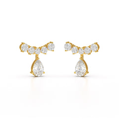 3.58 CT Lab Diamond Pear Cut Drop Earrings