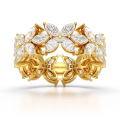 3.5 CT Marquise Cut Flower Shape Lab Diamond Ring