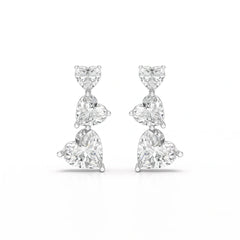 3.5 CT Lab Diamond Heart Cut Earrings