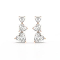 3.5 CT Lab Diamond Heart Cut Earrings