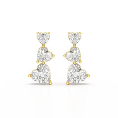 3.5 CT Lab Diamond Heart Cut Earrings