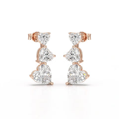 3.5 CT Lab Diamond Heart Cut Earrings