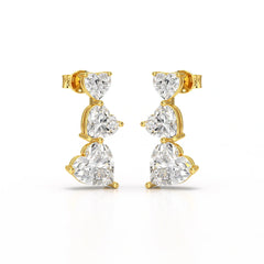 3.5 CT Lab Diamond Heart Cut Earrings