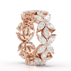 3.5 CT Marquise Cut Flower Shape Lab Diamond Ring