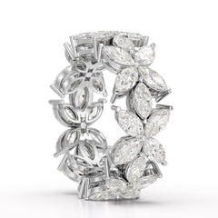 3.5 CT Marquise Cut Flower Shape Lab Diamond Ring