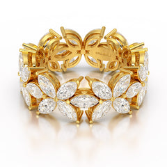 3.5 CT Marquise Cut Flower Shape Lab Diamond Ring