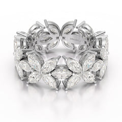 3.5 CT Marquise Cut Flower Shape Lab Diamond Ring