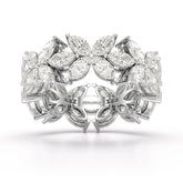 3.5 CT Marquise Cut Flower Shape Lab Diamond Ring