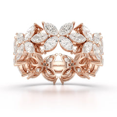 3.5 CT Marquise Cut Flower Shape Lab Diamond Ring