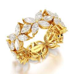 3.5 CT Marquise Cut Flower Shape Lab Diamond Ring