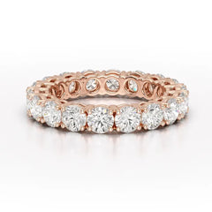 3.69 CT Full Classic Round Cut Lab Diamonds Engagement Ring - Jama Jewels
