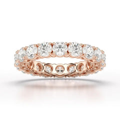 3.69 CT Full Classic Round Cut Lab Diamonds Engagement Ring - Jama Jewels