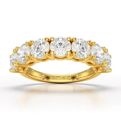 3.6 CT Half Classic Round Lab Diamonds Engagement Ring - Jama Jewels