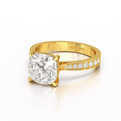 3.78 CT Lab Diamond Cushion Cut Solitaire Ring