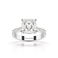 3.78 CT Lab Diamond Cushion Cut Solitaire Ring