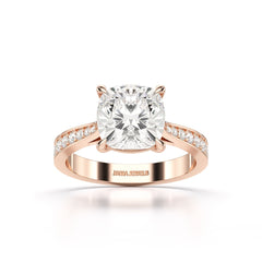 3.78 CT Lab Diamond Cushion Cut Solitaire Ring