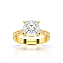 3.78 CT Lab Diamond Cushion Cut Solitaire Ring
