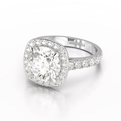 3.8 CT Lab Diamond Round Cut Halo Ring