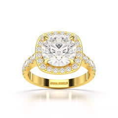 3.8 CT Lab Diamond Round Cut Halo Ring