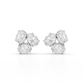 3 CT Lab Diamond Pear Cut Three Stone Earrings