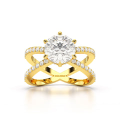 2.9 CT Lab Diamond Round Brilliant Cut Ring