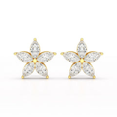 3 CT Marquise Cut Lab Diamond Stud Earrings