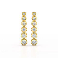 3 CT Lab Diamond Bridal Drop Dangle Earrings - Jama Jewels
